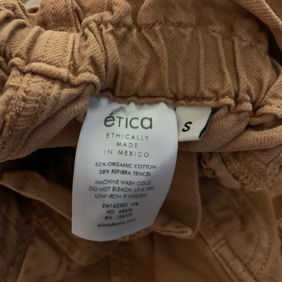 ETICA Pants Wade Relaxed Trouser High‎ Rise Relaxed Leg Elastic Paper Bag Waist - Picture 13 of 15